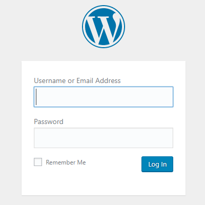 The WordPress login screen