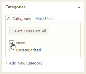 Selecting the post category in WordPress
